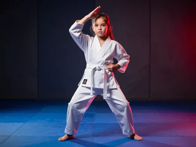 A child demonstrating the rising block